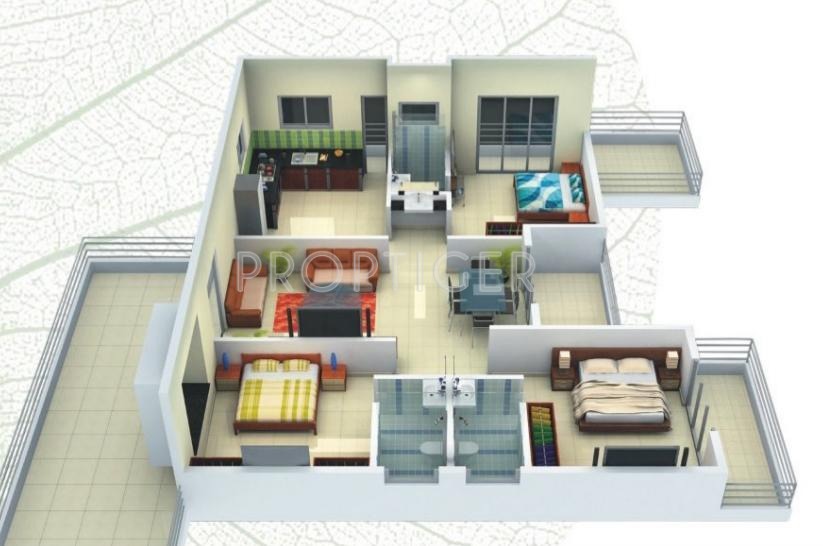 Gangwani Snow Drop Apartment (3BHK+3T (1,425 sq ft) 1425 sq ft) Gangwani Snow Drop Apartment (3BHK+3T (1,425 sq ft) 1425 sq ft)