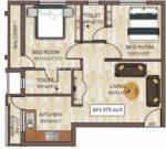 Identity SBR Avanti (2BHK+2T (875 sq ft) 875 sq ft)