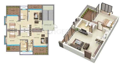 Popular Rain Forest (1BHK+1T (423 sq ft) 423 sq ft)