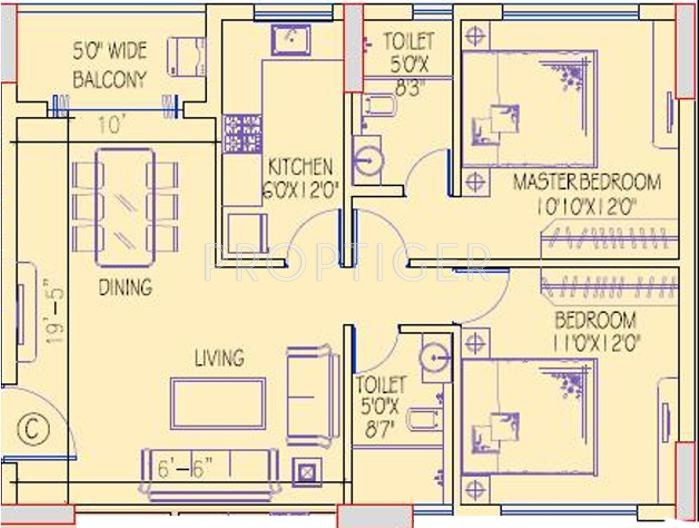 Dhoot Pratham (2BHK+2T (1,255 sq ft) 1255 sq ft) Dhoot Pratham (2BHK+2T (1,255 sq ft) 1255 sq ft)