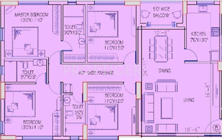Dhoot Pratham (4BHK+3T (2,150 sq ft) 2150 sq ft)