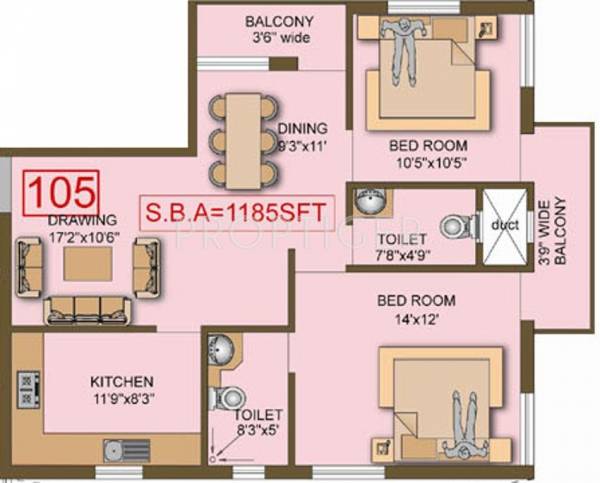 Archid Maple (2BHK+2T (1,185 sq ft) 1185 sq ft) Archid Maple (2BHK+2T (1,185 sq ft) 1185 sq ft)