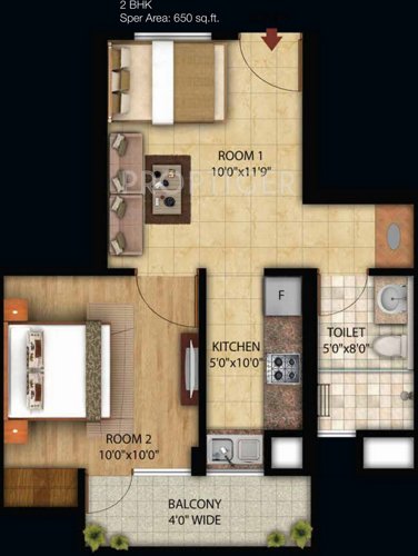 Omson Star Residency (2BHK+1T (650 sq ft) 650 sq ft)