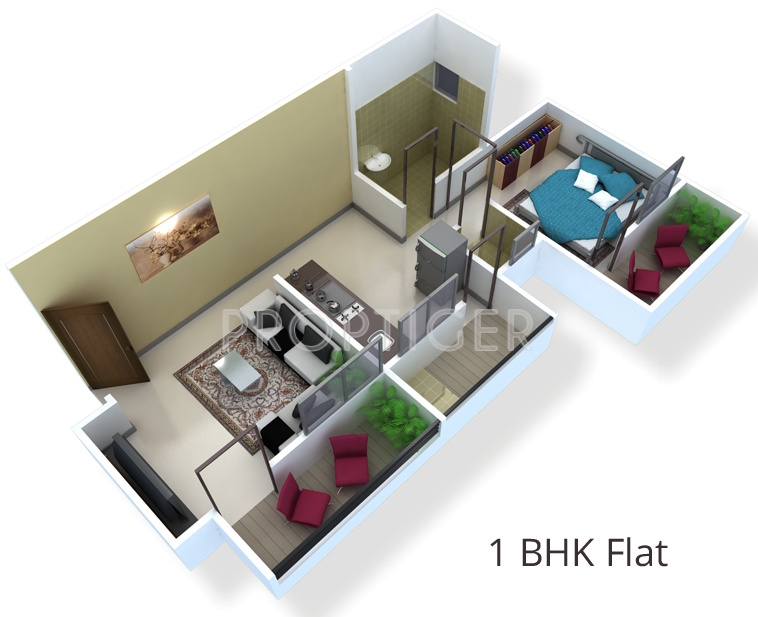  600  sq  ft  1  BHK  Floor Plan  Image Shah Builders And 