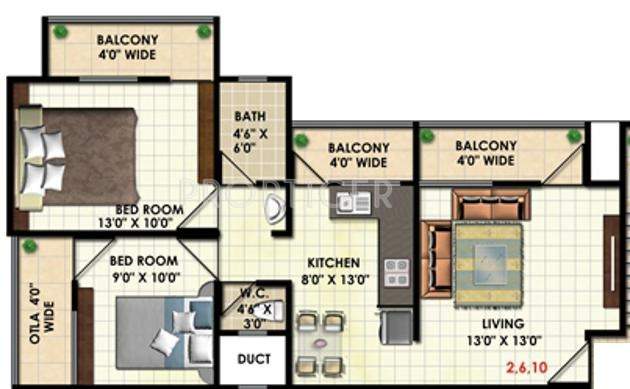 Shah Garden Resedency (2BHK+2T (900 sq ft) 900 sq ft)