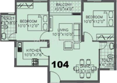 Space Unique Streak (2BHK+2T (925 sq ft) 925 sq ft)