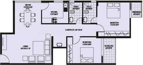 Space Tranquil Streak (2BHK+2T (1,085 sq ft) 1085 sq ft)