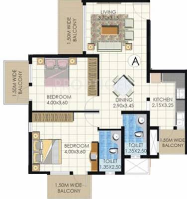 Commonwealth Developers Pvt Ltd Seasons Floor Plan (2BHK+2T)