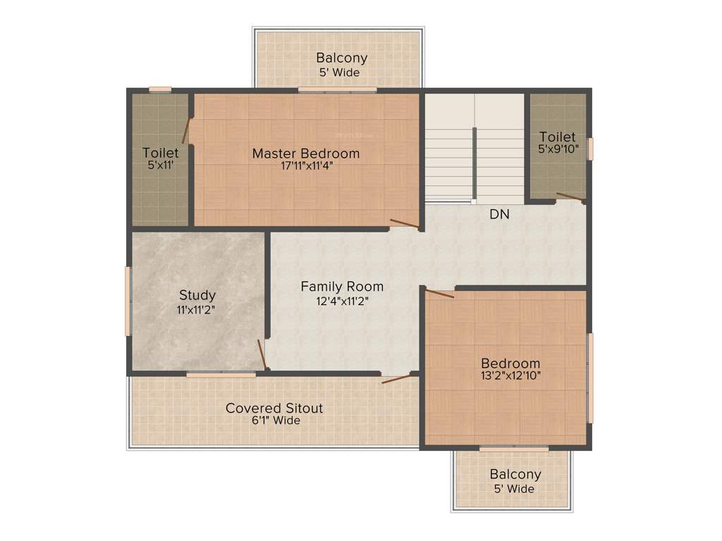 Commonwealth Monsoon Meadows (3BHK+3T (1,969 sq ft) + Study Room 1969 sq ft)
