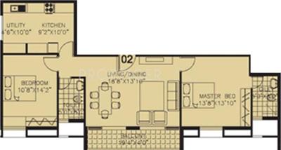 Space Serene Streak (2BHK+2T (1,240 sq ft) 1240 sq ft)