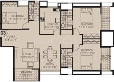 Space Serene Streak (3BHK+3T (1,670 sq ft) 1670 sq ft)