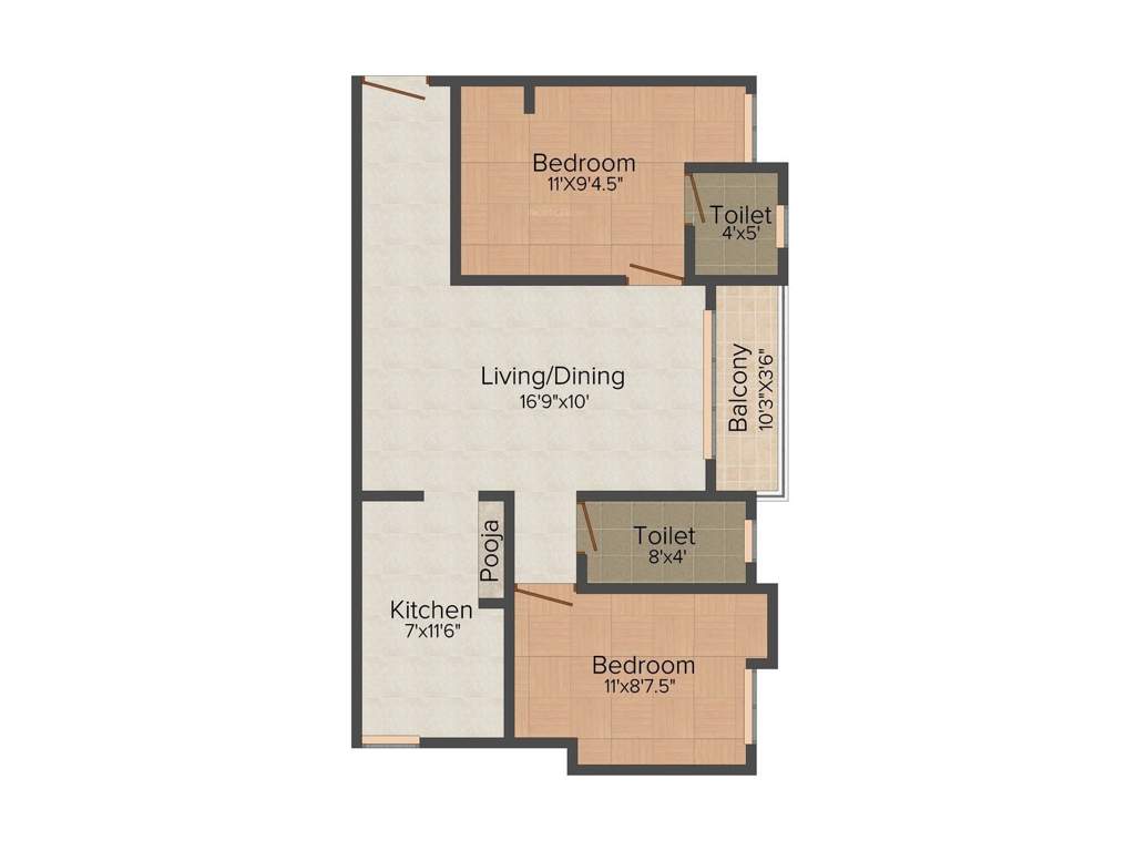 Guru Sri Ram (2BHK+2T (885 sq ft) 885 sq ft)