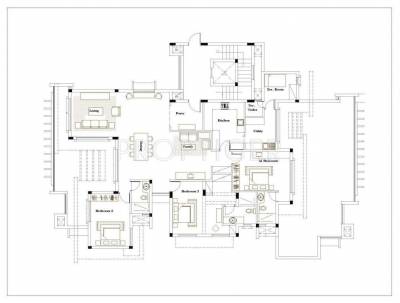 Floor Plan (3BHK+3T) Chowgule Real Estate Meadows Floor Plan (3BHK+3T)