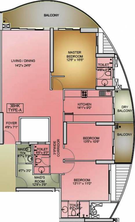 Tata Tritvam (3BHK+3T (2,286 sq ft) + Servant Room 2286 sq ft)