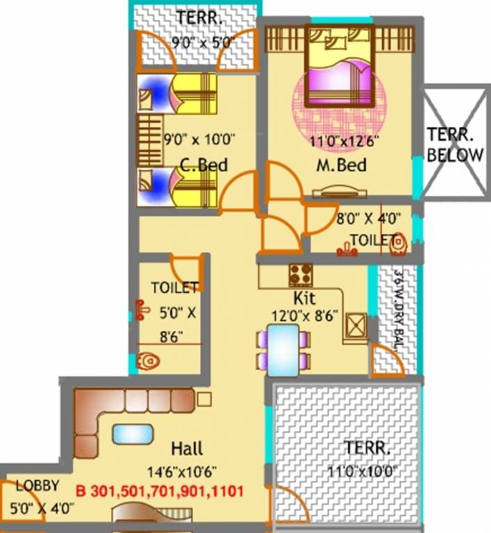 Suyojit Kalash (2BHK+2T (916 sq ft) 916 sq ft) Suyojit Kalash (2BHK+2T (916 sq ft) 916 sq ft)