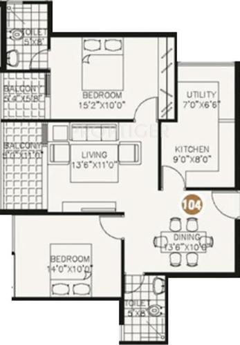 Space Hi Streak (2BHK+2T (1,130 sq ft) 1130 sq ft)