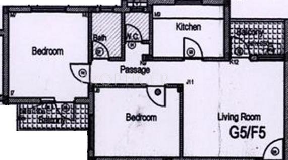Chowgule Real Estate Gardens Floor Plan (2BHK+2T)