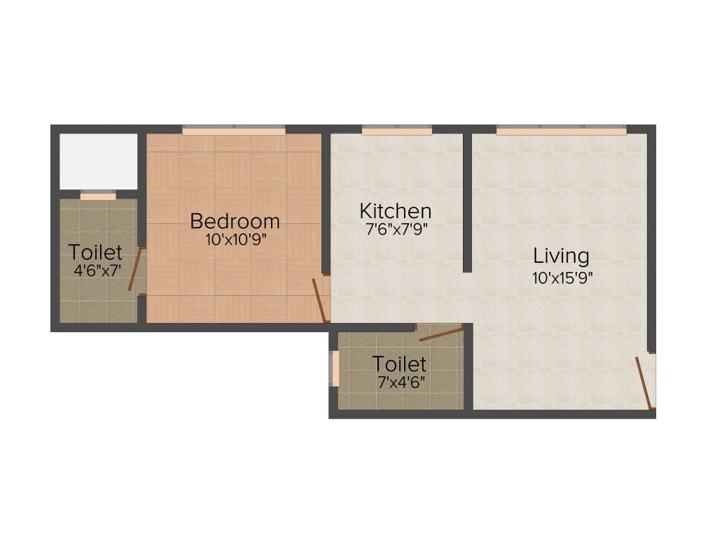 Crescent The Solitaire (1BHK+1T (690 sq ft) 690 sq ft)
