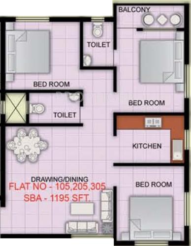 Indo City Enclave (3BHK+2T (1,195 sq ft) 1195 sq ft) Indo City Enclave (3BHK+2T (1,195 sq ft) 1195 sq ft)