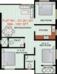 Indo City Enclave (3BHK+2T (1,201 sq ft) 1201 sq ft)