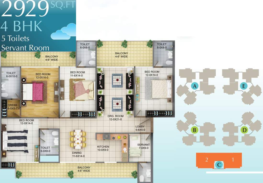 Soho Misty Heights (4BHK+4T (2,929 sq ft) + Servant Room 2929 sq ft)