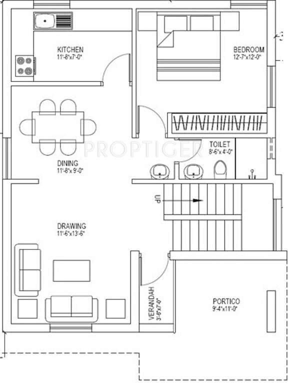 Trishna Sun Flower (3BHK+3T (1,422 sq ft) + Study Room 1422 sq ft)