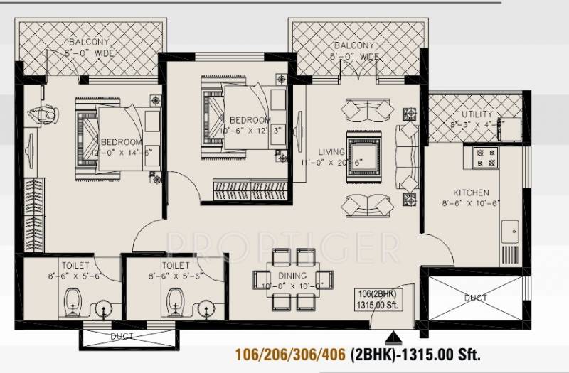 Shakthi Excellency (2BHK+2T (1,315 sq ft) 1315 sq ft)