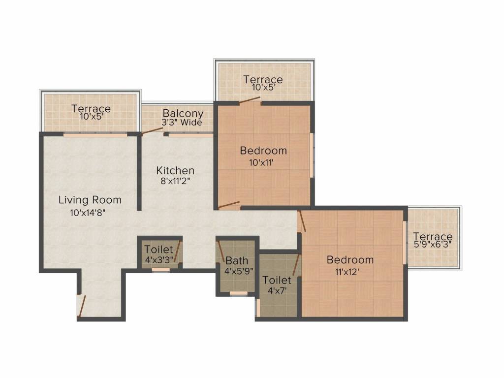 Ganesh Siddhi Residency (2BHK+2T (1,040 sq ft) 1040 sq ft)