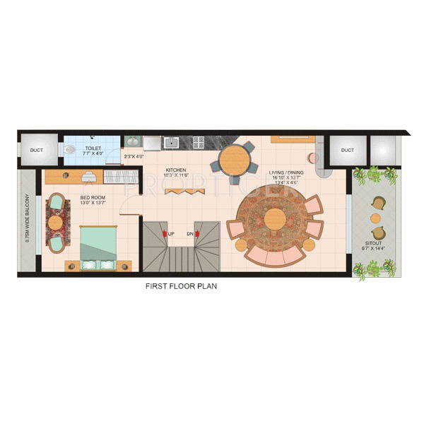 First Floor Plan (3BHK+3T) Sun Vista First Floor Plan (3BHK+3T)