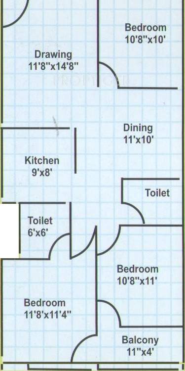  Super Plaza (3BHK+2T (1,375 sq ft) 1375 sq ft)