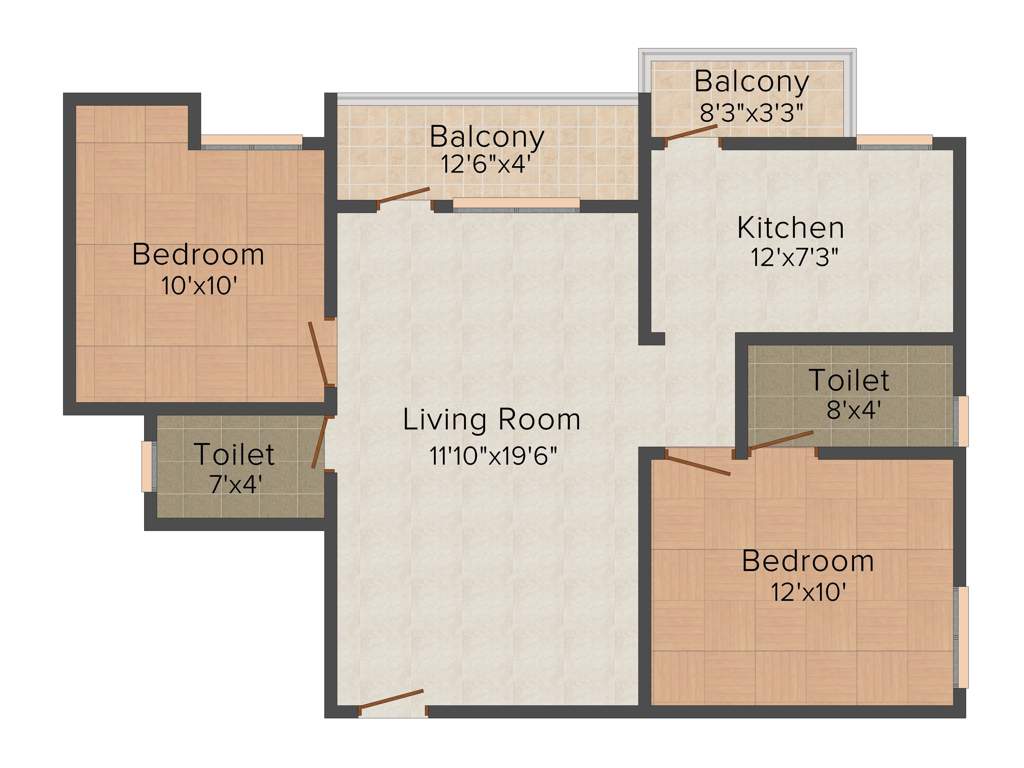 Propshell Aqua Sphere (2BHK+2T (1,091 sq ft) 1091 sq ft)