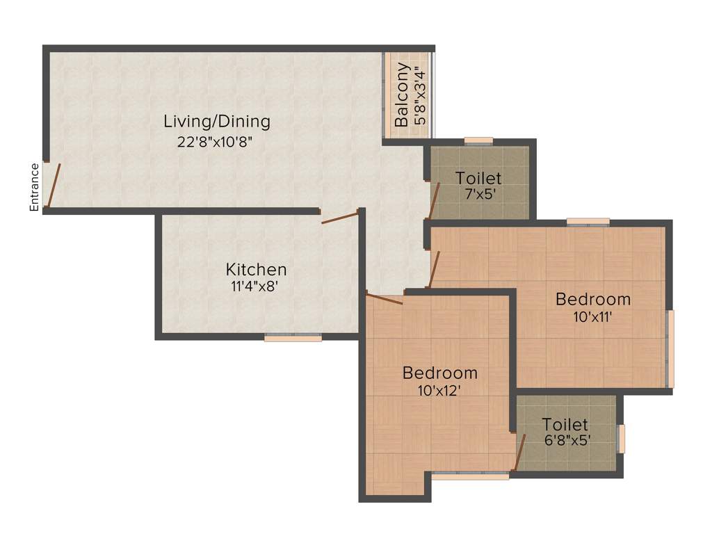 Asten Viveria (2BHK+2T (990 sq ft) 990 sq ft)