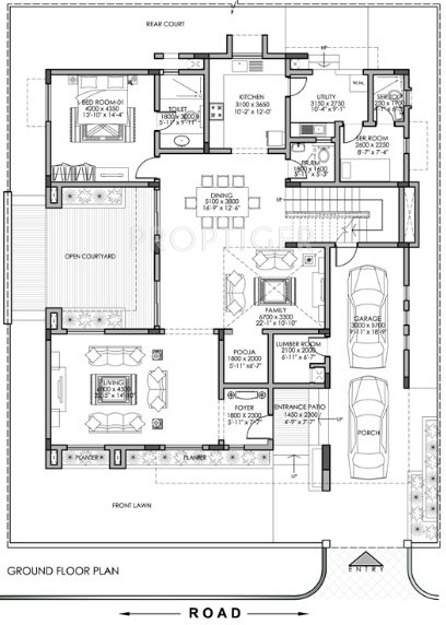 Sobha Lifestyle Upper Ground Floor Plan (4BHK+4T)