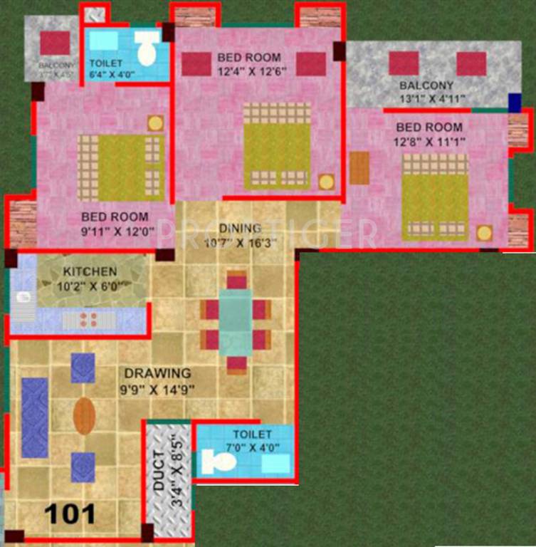 Super City Plaza (3BHK+2T (1,343 sq ft) 1343 sq ft) Super City Plaza (3BHK+2T (1,343 sq ft) 1343 sq ft)
