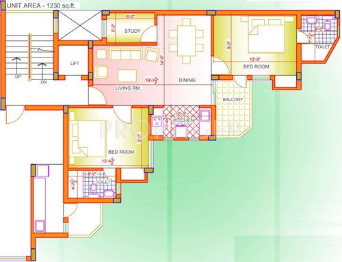Deoasis The Silver Olive (2BHK+2T (1,230 sq ft) 1230 sq ft)