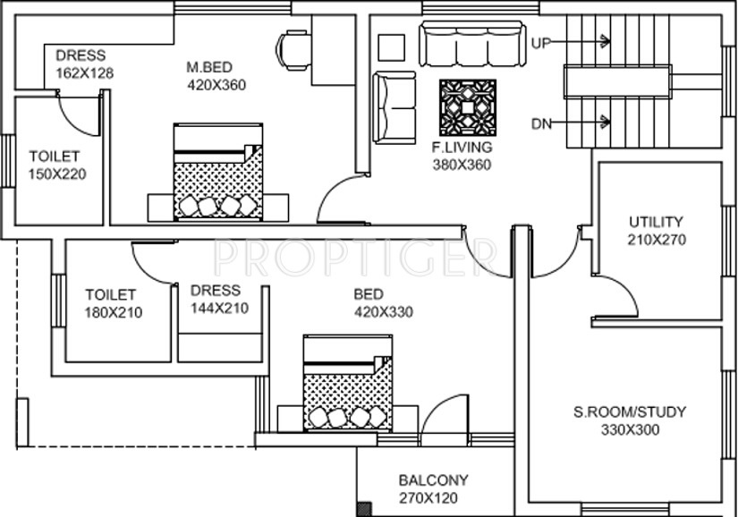 Unitac Sanam (3BHK+3T (2,399 sq ft) 2399 sq ft)