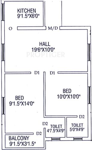 Sankar Pranava Residency (2BHK+2T (825 sq ft) 825 sq ft)