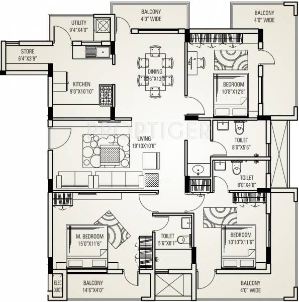 Ace Destiny (3BHK+3T (1,768 sq ft) 1768 sq ft)