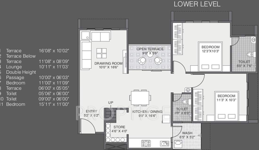 Sangani Shaligram Lakeview (3BHK+3T (1,745 sq ft) 1745 sq ft)