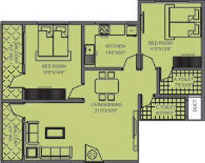 Bharathi Bharathi Greens (2BHK+2T (1,110 sq ft) 1110 sq ft)