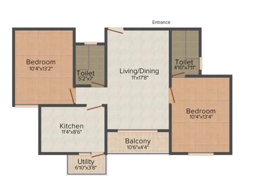 SSV Coral (2BHK+2T (1,025 sq ft) 1025 sq ft)