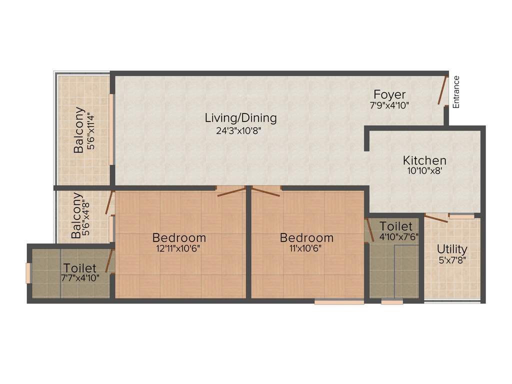 SSV Coral (2BHK+2T (1,145 sq ft) 1145 sq ft)