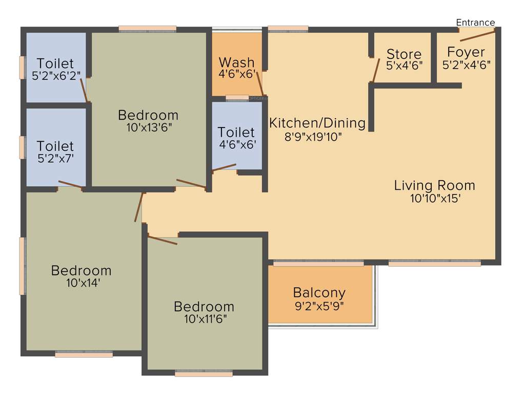 Sangani Skyz (3BHK+3T (1,660 sq ft) 1660 sq ft)