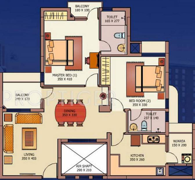 Hilite Residency (2BHK+2T (1,210 sq ft) 1210 sq ft)