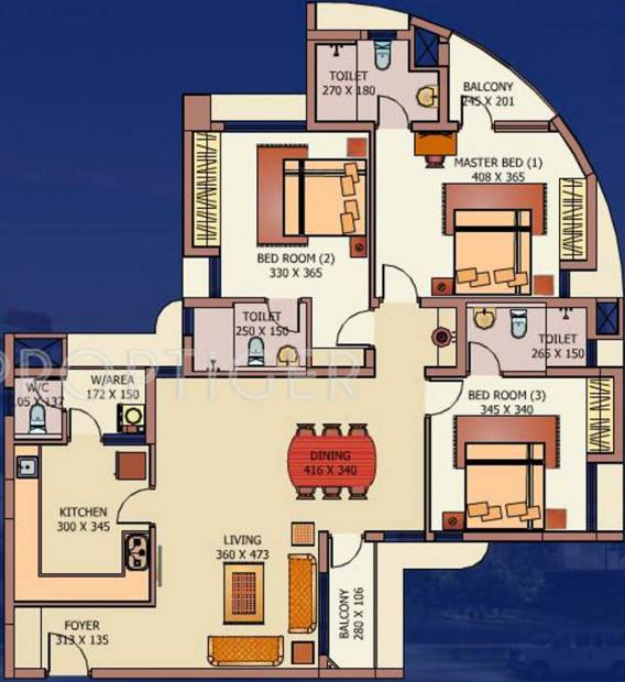 Hilite Residency (3BHK+3T (1,701 sq ft) 1701 sq ft)