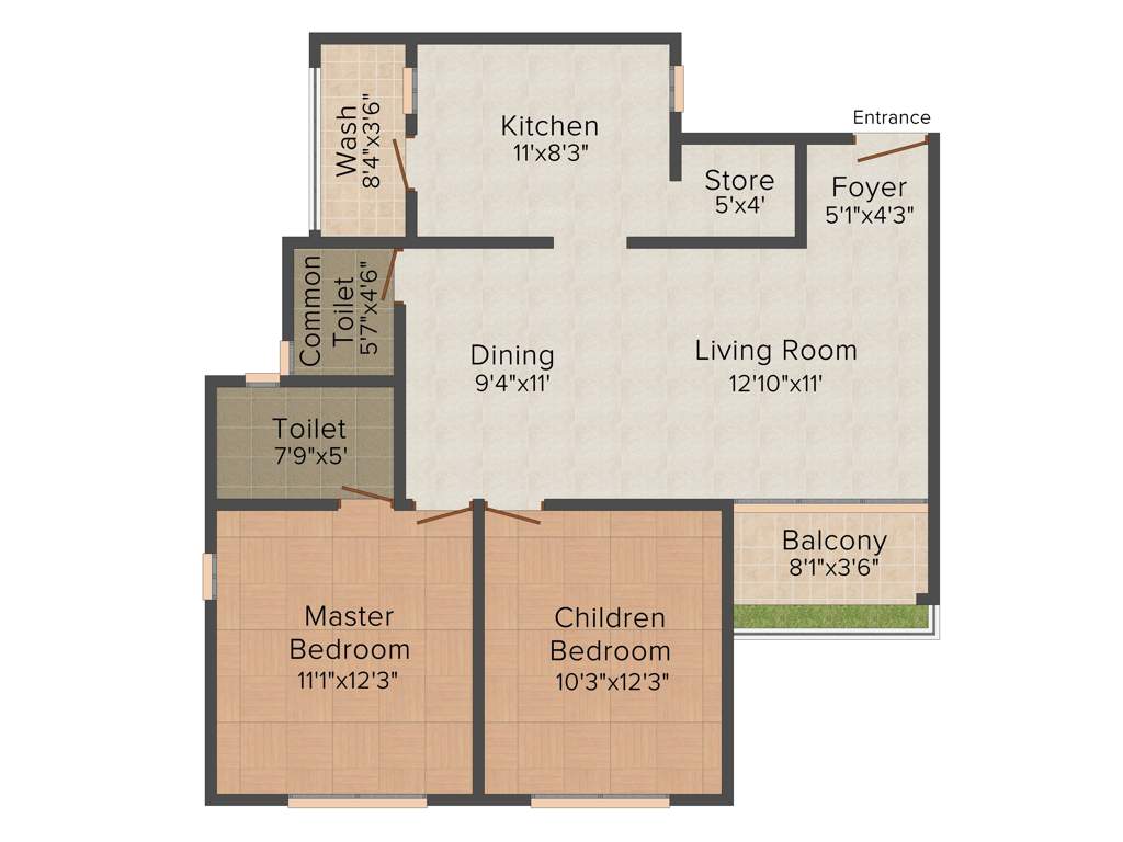 Pacifica San Lucas (2BHK+2T (1,289 sq ft) 1289 sq ft)