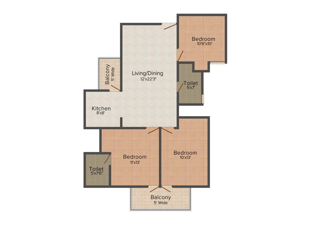 Sangwan Heights (3BHK+2T (1,350 sq ft) 1350 sq ft)