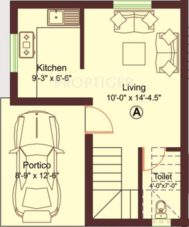 Meridian Semi Independant Villa (3BHK+4T (1,289 sq ft) 1289 sq ft)