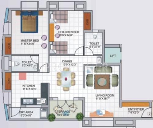 Shree Suvaastu (2BHK+2T (1,235 sq ft) 1235 sq ft)