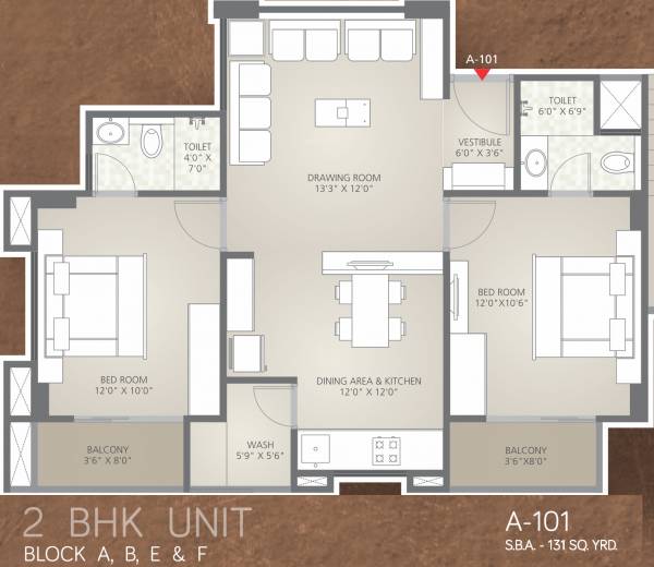 Unique Aashiyana (2BHK+2T (1,179 sq ft) 1179 sq ft)